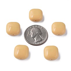 不透明なアクリルビーズ  正方形  バリーウッド  15x15x7.5mm  穴：1.2mm  約375個/500g&nbsp;MACR-S373-147-A13