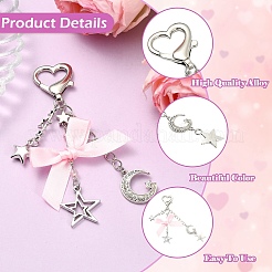 Alloy Rhinestone & Glass & CCB Plastic & Polyester Pendant Decorations&nbsp;HJEW-YW00504
