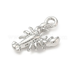 合金ペンダント  プラチナ  エビ  15.5x9x3mm  穴：1.6mm&nbsp;FIND-Z101-04P-01
