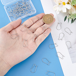 304 ステンレススチール フープ イヤリング 金具 腎臓型 イヤリング ワイヤー  ステンレス鋼色  20x10mm  ピン：0.7mm&nbsp;STAS-PH0002-23P