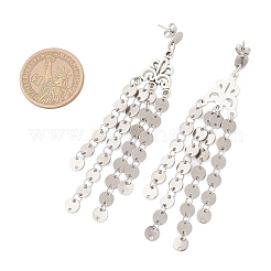 Flower Tibetan Style Alloy Tassel Stud Earrings&nbsp;EJEW-JE06457