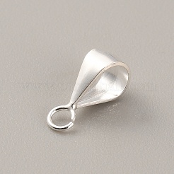 スターリングシルバーのチューブベイル  ループベイル  メロンシード バックル ペンダントベイル  銀  10x5x4mm  穴：2mm  内径：3.5x5.5mm&nbsp;LS-STER-WH0010-03S-01