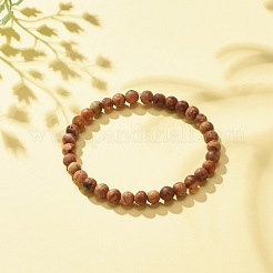 Round Natural Agate Stretch Beaded Bracelets&nbsp;BJEW-JB08196-01