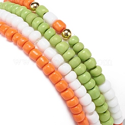 4Pcs 4 Color Glass Beaded Stretch Bracelets Set for Women&nbsp;BJEW-JB08805