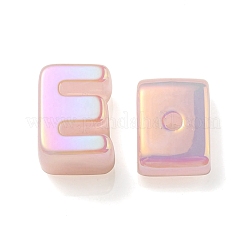 不透明レインボー虹色アクリルビーズ  ランダムな手紙  ピンク  21x8.5~20.5x15mm  穴：4mm&nbsp;OACR-P010-22H