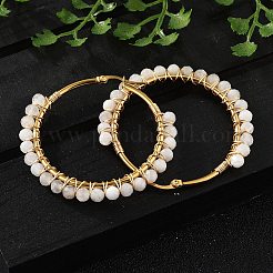 Beaded Hoop Earrings&nbsp;X-EJEW-JE03830-01