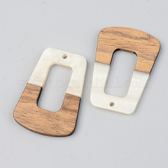 Opaque Resin & Walnut Wood Pendants&nbsp;RESI-S389-034A-C04