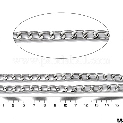 酸化アルミニウムキューバチェーン  スプールで  溶接されていない  プラチナ  12.5x7.5x2mm  約131.23フィート（40m）/ロール&nbsp;CHA-S002-02P