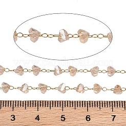 Glass & 304 Stainless Steel Beaded Chains&nbsp;SA-CBAD321-04B