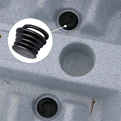 カヤックマリンボート排水口ストッパー  スカッパープラグ栓  カヤックカヌーボート排水穴プラグ交換用  ブラック  44x33mm  内径：32mm&nbsp;AJEW-GF0001-69