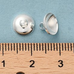 真鍮ビーズキャップペンダントベイル  ニッケルフリー  グローブガラスバブルカバーペンダント用  ベイル  蓋  銀  8x6mm  穴：1mm&nbsp;KK-E446-02S