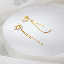 Elegant Stainless Steel Flat Round Tassel Stud Earrings&nbsp;BX2341-2