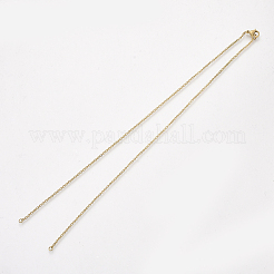304ステンレスアズキチェーンネックレス作り  カニカン付き  ゴールドカラー  16.2インチ〜16.5インチ（41.4~42cm）  1.5mm  穴：2.5mm&nbsp;STAS-T040-PJ209-2-40