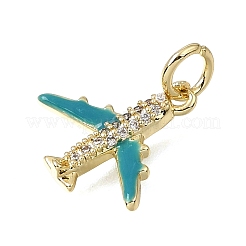 Brass Micro Pave Clear Cubic Zirconia Charms&nbsp;CU-CBAEEA8-36C-G