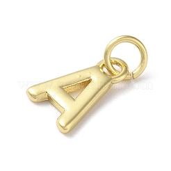 ラックメッキ真鍮チャーム26個。  カドミウムフリー＆鉛フリー  長持ちメッキ  a～zの文字  18KGP本金メッキ  11.5~12x4.5~12.5x1.5mm  穴：3.2mm&nbsp;KK-P245-06G