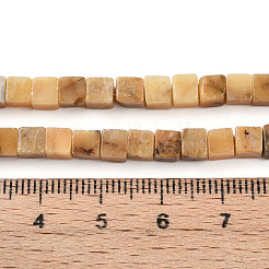 天然石イエローオパールビーズ連売り  キューブ  4~4.5x4~4.5x4~4.5mm  穴：0.8~0.9mm  約85~88個/連  14.76~15.35''（37.5~39センチメートル）&nbsp;G-T140-44B-01