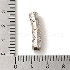 中空のチベット風合金彫刻花筒ビーズ  カドミウムフリー＆鉛フリー  アンティークシルバー  25.5x6mm  穴：3.8mm&nbsp;TIBEB-L007-07AS