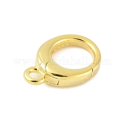 スターリングシルバースプリングゲートリング925個  オーバル  ゴールドカラー  12x7.5x2.5mm  穴：1.4mm&nbsp;STER-S012-02G