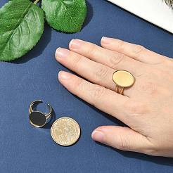 304ステンレススチールカフリング部品  パッドリングセッティング  オーバル  イオンプレーティング（ip）  ゴールドカラー  トレイ：20.5x15.5mm  内径：18mm&nbsp;STAS-Z138-02G-03
