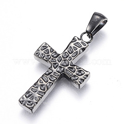 304ステンレスペンダント  打たクロス  ミックスカラー  27.5x16x3mm  穴：7x3.5mm&nbsp;STAS-H330-06