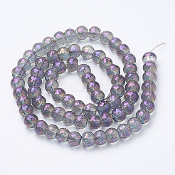 Electroplated Glass Beads Strands&nbsp;EGLA-Q092-8mm-A08