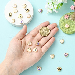 20Pcs 4 Colors Alloy Enamel Beads&nbsp;FIND-YW0013-13