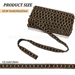 10M Polyester Gold Metallic Lace Ribbon&nbsp;DIY-WH0491-43B