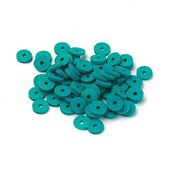 手作り樹脂粘土ビーズ  ディスク/フラットラウンド  ヒシビーズ  ライトシーグリーン  8x0.5~1mm  穴：2mm  約13000個/1000g&nbsp;CLAY-R067-8.0mm-B07