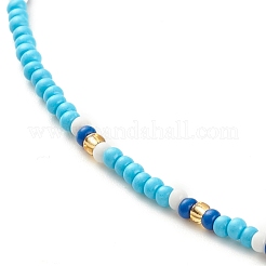Glass Seed Beaded Necklace&nbsp;NJEW-JN03825-04