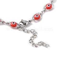Evil Eye Plastic Link Chain Necklace&nbsp;NJEW-H169-03P-03