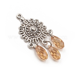 Antique Silver Plated Alloy Pendants&nbsp;PALLOY-L225-P01-AS