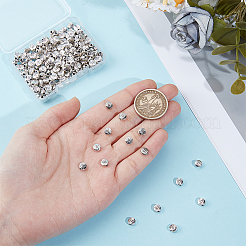 チベットスタイルの合金ビーズ200個。  カドミウムフリー＆鉛フリー  フラットラウンド  アンティークシルバー  6x3mm  穴：1.6mm&nbsp;TIBEB-ME0001-15