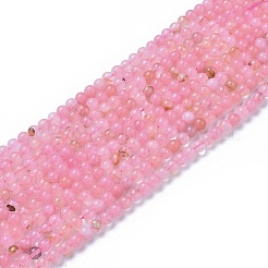 天然石ローズクォーツビーズ連売り  ラウンド  6~6.5mm  穴：0.8~1mm  約60~63個/連  15インチ〜15.5インチ&nbsp;G-F591-04-6mm