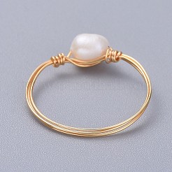 Grade A Natural Freshwater Pearl Rings&nbsp;RJEW-JR00268