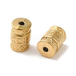 304ステンレススチールビーズ  コラム  18KGP本金メッキ  8.5x5.5mm  穴：1.5mm&nbsp;STAS-I203-29G