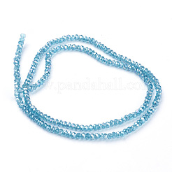 電気メッキガラスビーズセット  ABカラーメッキ  ファセットロンデル  ミックスカラー  3x2mm  穴：0.5mm  約135~140個/連  32~34cm&nbsp;EGLA-R048-2mm-M
