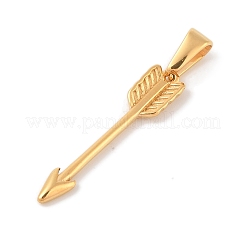 304ステンレスペンダント  アローチャーム  ゴールドカラー  31.5x6.5x2.5mm  穴：7x3.5mm&nbsp;STAS-S141-02G
