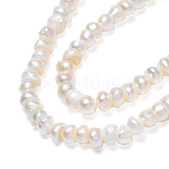 天然養殖淡水パール ビーズ 連  フラットラウンド  貝殻色  3~4x2.5~3mm  穴：0.6mm  約148~152個/連  14.09インチ〜14.25インチ（35.8~36.2cm）&nbsp;PEAR-N015-03B