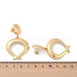 楕円形 304 ステンレススチール ダングル スタッド イヤリング  イオンプレーティング（ip）  ゴールドカラー  56.5x33mm&nbsp;EJEW-L287-074G