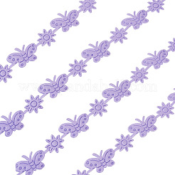 20 ヤード マランの花と蝶のポリエステル レース トリム  蝶のトリミング  ライラック  13~15mm&nbsp;OCOR-TAC0016-18D