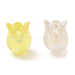UVメッキ透明アクリルビーズ  蓄光ビーズ  虹色の  チューリップ  ミックスカラー  16x11.5x12mm  穴：2.5mm&nbsp;SACR-L005-11