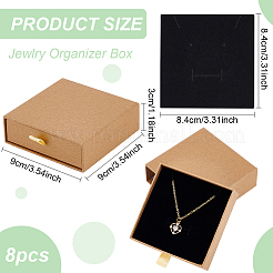 Kraft Paper Necklace Earring Storage Gift Drawer Boxes&nbsp;CON-WH0095-87B