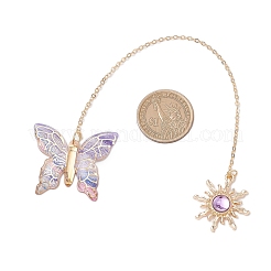 4Pcs Butterfly Sun Acrylic & Alloy Resin Charm Bookmark&nbsp;AJEW-JK00382