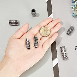 304ステンレススチールビーズ6個  コラム  アンティークシルバー  23.5x12mm  穴：9mm  6個/袋&nbsp;STAS-NB0001-08AS