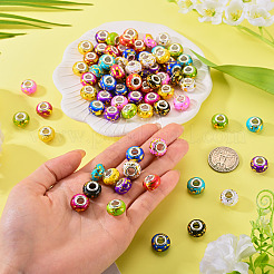 100Pcs 10 Colors Opaque Resin Rondelle European Beads&nbsp;RESI-TA0005-74