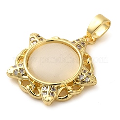 Brass Micro Pave Cubic Pendants&nbsp;KK-M099-07G