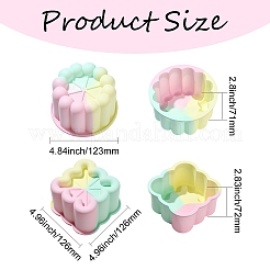 2個 2スタイル 正方形 円形 ケーキベーキングシリコン型  カラフル  12.3~12.6x12.3~12.6x7.1~7.2cm&nbsp;ST-CJ0043-083