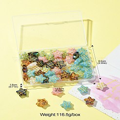 メッキ不透明アクリルビーズ50個  ゴールドライン入り  スター  ミックスカラー  18x20x9mm  穴：3.5mm&nbsp;MACR-CJ0001-90