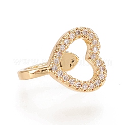 Brass Micro Pave Clear Cubic Zirconia Cuff Earrings&nbsp;EJEW-M195-04G
