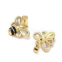 Brass Micro Pave Cubic Zirconia Pendants&nbsp;KK-P334-33G-01